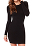 Women's Mini Dress - Long Sleeves / Round Neckline